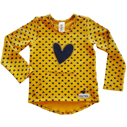 Billie custard navy hearts sweater
