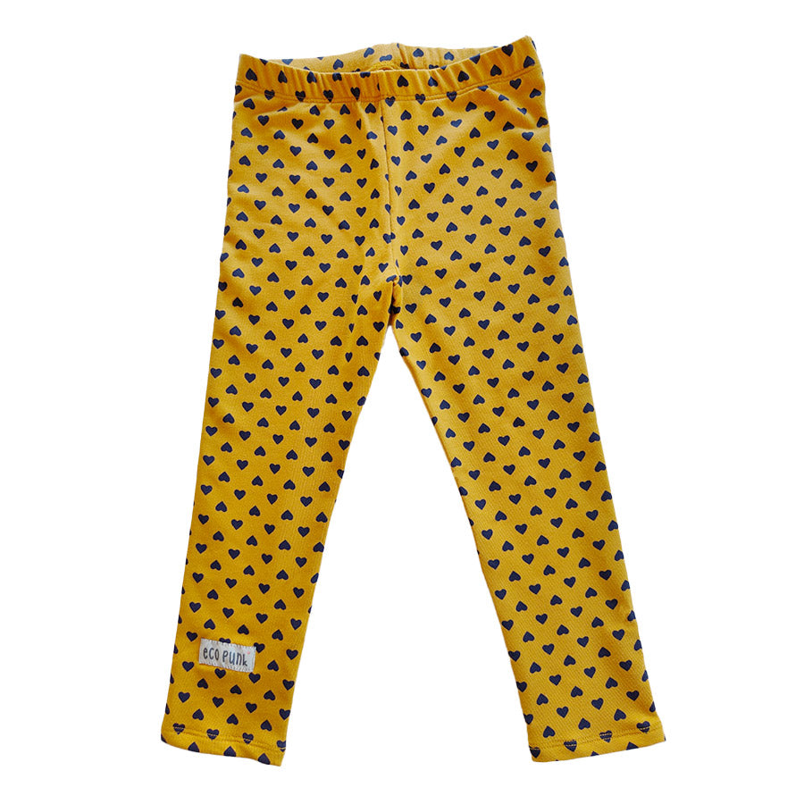 Penny custard navy hearts leggings